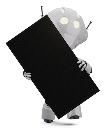 Robot with black solar panel